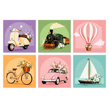Cargar imagen en el visor de la galería, Mini Serie Pintar por Números 20x20cm (6 piezas) - Paseos retro Figured'Art
