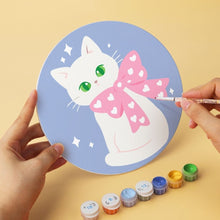 Cargar imagen en el visor de la galería, Mini Serie Pintar por Números - discos de Ø20cm (6 piezas) - Lazos y gatos
