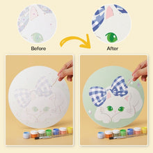 Cargar imagen en el visor de la galería, Mini Serie Pintar por Números - discos de Ø20cm (6 piezas) - Lazos y gatos