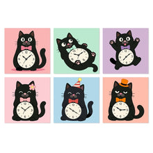 Cargar imagen en el visor de la galería, Mini Serie Pintar por Números 20x20cm (6 piezas) - Gatos tic tac Figured'Art