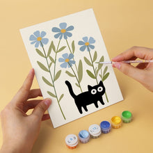 Cargar imagen en el visor de la galería, Mini Serie Pintar por Números 15x20cm (6 piezas) - Gatos negros curiosos