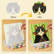 Cargar imagen en el visor de la galería, Mini Serie Pintar por Números 20x20cm (6 piezas) - Elenco de gatos fantásticos