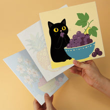 Cargar imagen en el visor de la galería, Mini Serie Pintar por Números 20x20cm (6 piezas) - Gato y frutas coloridas