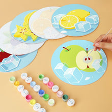 Cargar imagen en el visor de la galería, Mini Serie Pintar por Números - discos de Ø20cm (6 piezas) - Frutas escarchadas