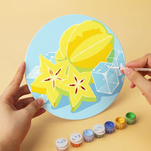 Cargar imagen en el visor de la galería, Mini Serie Pintar por Números - discos de Ø20cm (6 piezas) - Frutas escarchadas