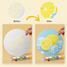 Cargar imagen en el visor de la galería, Mini Serie Pintar por Números - discos de Ø20cm (6 piezas) - Frutas escarchadas