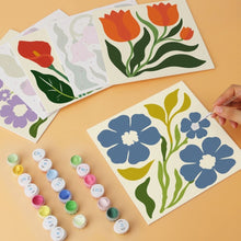 Cargar imagen en el visor de la galería, Mini Serie Pintar por Números 20x20cm (6 piezas) - Estampado floral vintage