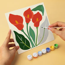 Cargar imagen en el visor de la galería, Mini Serie Pintar por Números 20x20cm (6 piezas) - Estampado floral vintage