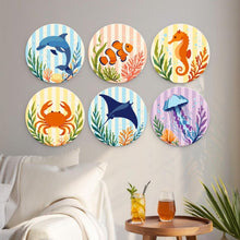 Cargar imagen en el visor de la galería, Mini Serie Pintar por Números - discos de Ø20cm (6 piezas) - Vida marina