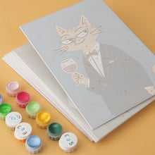 Cargar imagen en el visor de la galería, Mini Serie Pintar por Números 15x20cm (6 piezas) - Gatos elegantes
