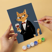 Cargar imagen en el visor de la galería, Mini Serie Pintar por Números 15x20cm (6 piezas) - Gatos elegantes
