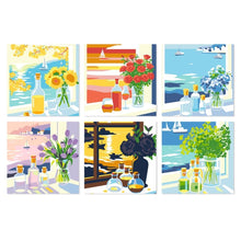 Cargar imagen en el visor de la galería, Mini Serie Pintar por Números 20x20cm (6 piezas) - Vistas desde la ventana Figured'Art