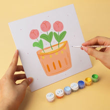 Cargar imagen en el visor de la galería, Mini Serie Pintar por Números 20x20cm (6 piezas) - Rincón de plantas colorido