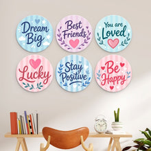 Cargar imagen en el visor de la galería, Mini Serie Pintar por Números - discos de Ø20cm (6 piezas) - Corazones delicados