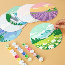 Cargar imagen en el visor de la galería, Mini Serie Pintar por Números - discos de Ø20cm (6 piezas) - Paisajes de ensueño 2