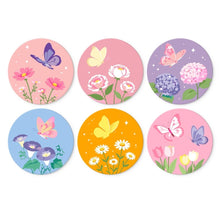 Cargar imagen en el visor de la galería, Mini Serie Pintar por Números - discos de Ø20cm (6 piezas) - Mariposas pastel 2 Figured'Art
