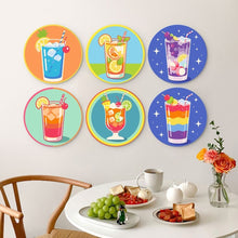 Cargar imagen en el visor de la galería, Mini Serie Pintar por Números - discos de Ø20cm (6 piezas) - Elixires al atardecer