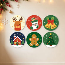 Cargar imagen en el visor de la galería, Mini Serie Pintar por Números - discos de Ø20cm (6 piezas) - Susurros de Navidad