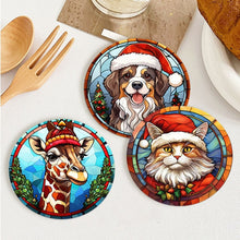 Cargar imagen en el visor de la galería, Pintar por números Posavasos 15cm (6 piezas) - Criaturas de Navidad
