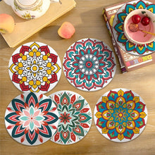 Cargar imagen en el visor de la galería, Pintar por números Posavasos 10cm (6 piezas) - Mandala Colorido