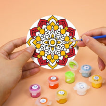 Cargar imagen en el visor de la galería, Pintar por números Posavasos 10cm (6 piezas) - Mandala Colorido