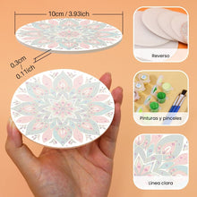 Cargar imagen en el visor de la galería, Pintar por números Posavasos 10cm (6 piezas) - Mandala Colorido