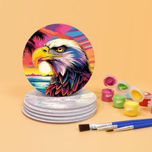 Cargar imagen en el visor de la galería, Pintar por números Posavasos 10cm (6 piezas) - Fauna Pop Art