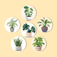 Cargar imagen en el visor de la galería, Pintar por números Posavasos 15cm (6 piezas) - Monstera y Helecho