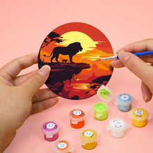 Cargar imagen en el visor de la galería, Pintar por números Posavasos 10cm (6 piezas) - Escena de Atardecer