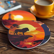 Cargar imagen en el visor de la galería, Pintar por números Posavasos 10cm (6 piezas) - Escena de Atardecer