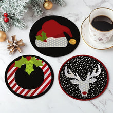 Cargar imagen en el visor de la galería, Pintar por números Posavasos 15cm (4 piezas) - Regalo de Navidad Creativo