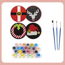 Cargar imagen en el visor de la galería, Pintar por números Posavasos 15cm (4 piezas) - Regalo de Navidad Creativo