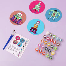 Cargar imagen en el visor de la galería, Pintar por números Posavasos 15cm (4 piezas) - Regalo de Navidad Creativo 2