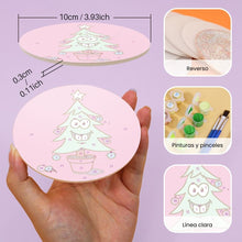 Cargar imagen en el visor de la galería, Pintar por números Posavasos 15cm (4 piezas) - Regalo de Navidad Creativo 2