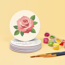Cargar imagen en el visor de la galería, Pintar por números Posavasos 10cm (6 piezas) - Ramo Pastel