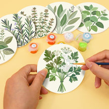 Cargar imagen en el visor de la galería, Pintar por números Posavasos 10cm (6 piezas) - Hierbas Aromáticas