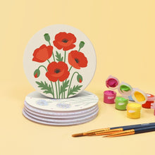 Cargar imagen en el visor de la galería, Pintar por números Posavasos 10cm (6 piezas) - Flores Silvestres