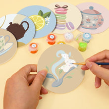 Cargar imagen en el visor de la galería, Pintar por números Posavasos 10cm (6 piezas) - Hora del Té