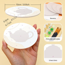 Cargar imagen en el visor de la galería, Pintar por números Posavasos 10cm (6 piezas) - Hora del Té