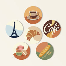 Cargar imagen en el visor de la galería, Pintar por números Posavasos 10cm (6 piezas) - Café de París Figured'Art