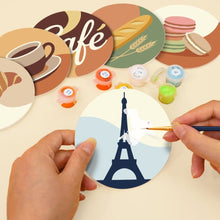 Cargar imagen en el visor de la galería, Pintar por números Posavasos 10cm (6 piezas) - Café de París