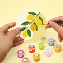 Cargar imagen en el visor de la galería, Pintar por números Posavasos 10cm (6 piezas) - Jardín de Limones