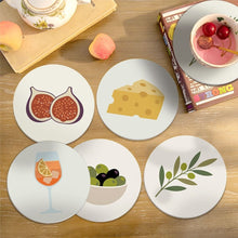 Cargar imagen en el visor de la galería, Pintar por números Posavasos 10cm (6 piezas) - Sabores Mediterráneos