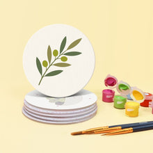 Cargar imagen en el visor de la galería, Pintar por números Posavasos 10cm (6 piezas) - Sabores Mediterráneos