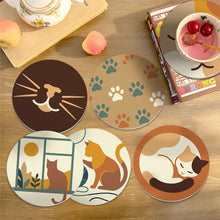 Cargar imagen en el visor de la galería, Pintar por números Posavasos 10cm (6 piezas) - Vida de Gato