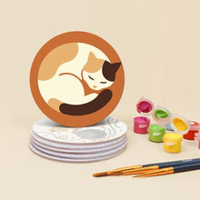 Cargar imagen en el visor de la galería, Pintar por números Posavasos 10cm (6 piezas) - Vida de Gato