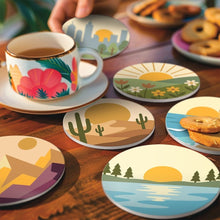 Cargar imagen en el visor de la galería, Pintar por números Posavasos 10cm (6 piezas) - Horizontes Naturales