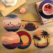 Cargar imagen en el visor de la galería, Pintar por números Posavasos 10cm (6 piezas) - Horizontes al Atardecer