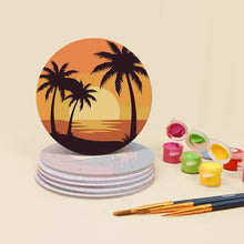 Cargar imagen en el visor de la galería, Pintar por números Posavasos 10cm (6 piezas) - Horizontes al Atardecer