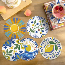 Cargar imagen en el visor de la galería, Pintar por números Posavasos 10cm (6 piezas) - Motivos Mediterráneos